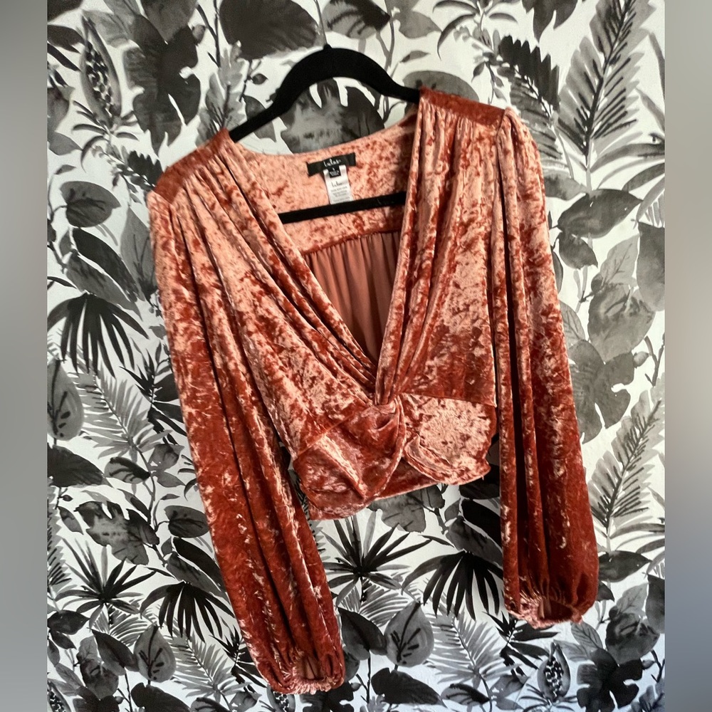 Lulus Rusty Rose Twist-front Crop Top, Small